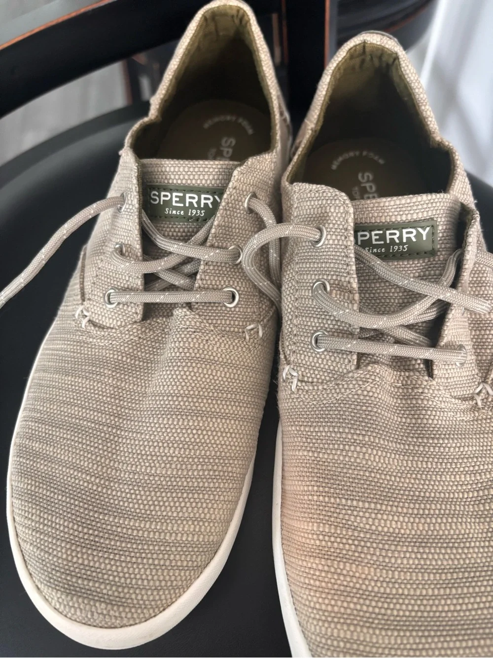 Sperry Men’s Tan Knit Lace-Up Boat Shoes